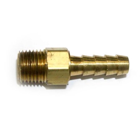 INTERSTATE PNEUMATICS Brass Hose Fitting, Connector, 5/16 Inch Swivel Barb x 1/4 Inch Male NPT End, PK 6 FMS145-D6